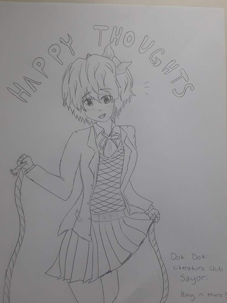 Sayori Happy Thoughts Drawing Any Good Doki Doki Literature Club Amino