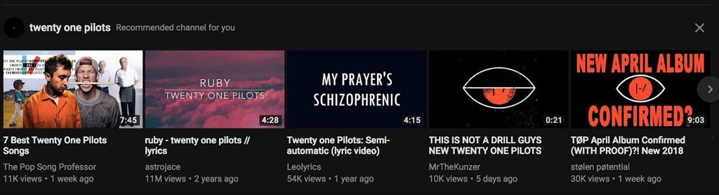 So I Went From Being Reccomended Nickelback To Twenty One Pilots What S Up With Youtube Rock Amino