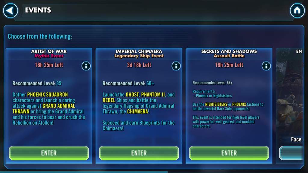 Swgoh events active now Star Wars Amino