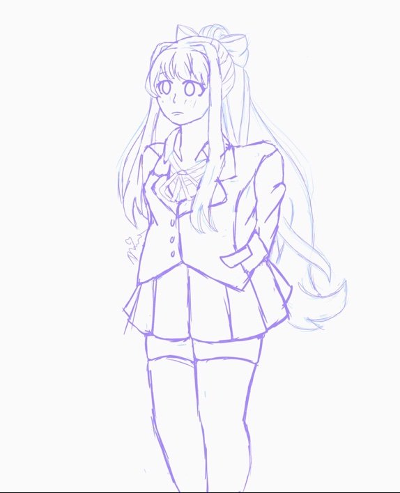 Heres a little doodle of monika i’ll outline and color her later once i ...
