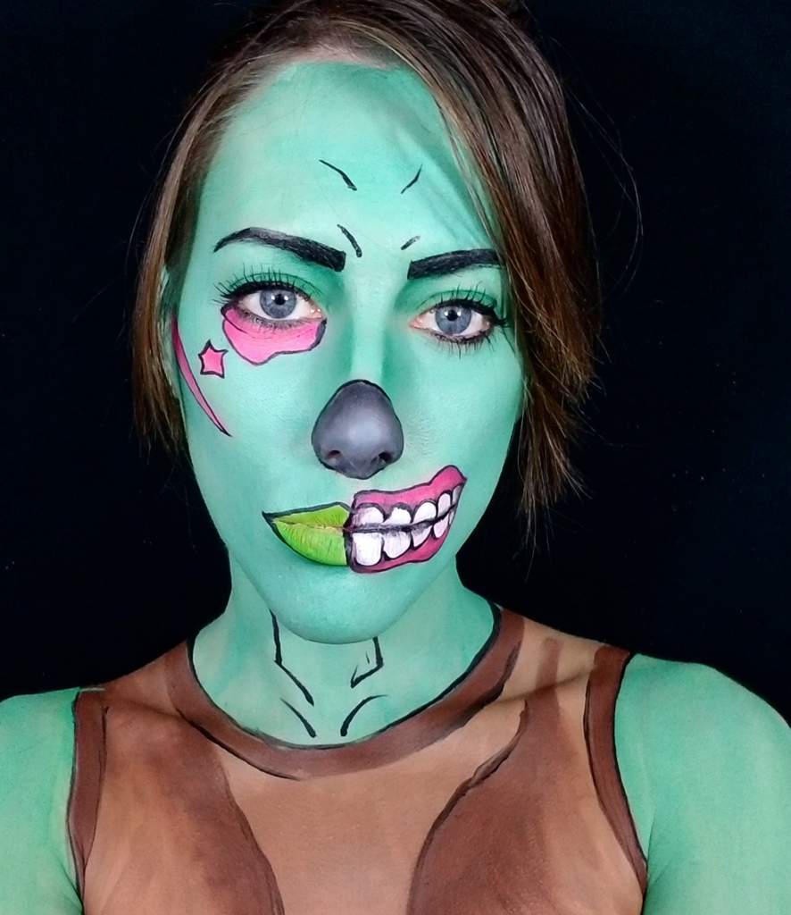 Fortnite popart zombie makeup | Geekdom Amino