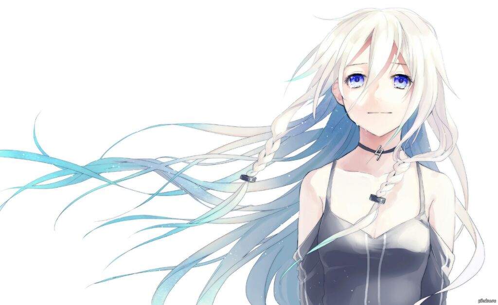 Anime girls with white hair and blue eyes