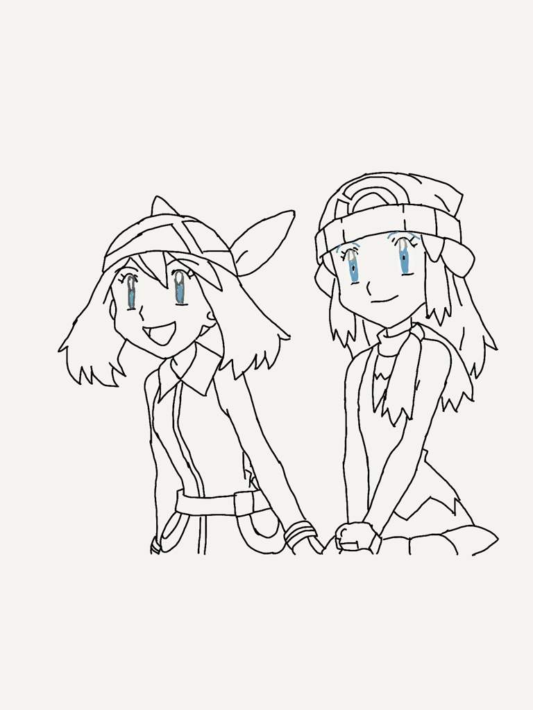 Trace of May and Dawn from "A Full Course Tag Battle!" Pokémon Amino