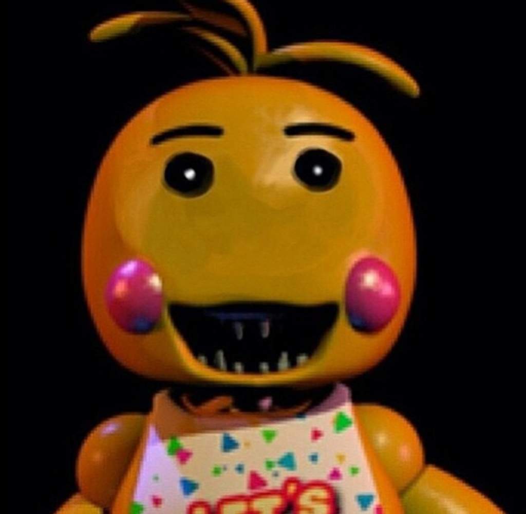 Toy chica in happy mode.