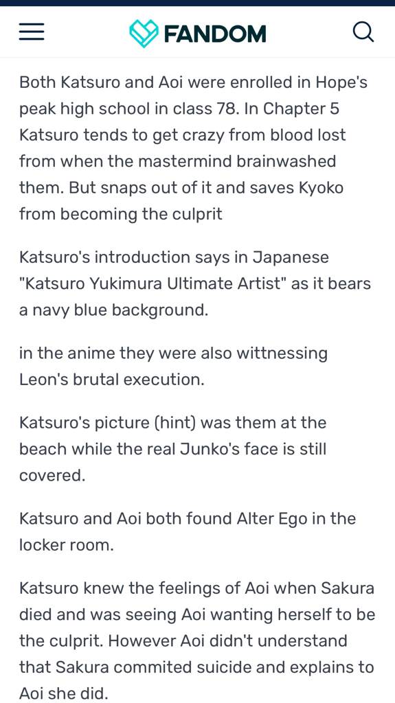 Katsuro S Story Danganronpa Amino