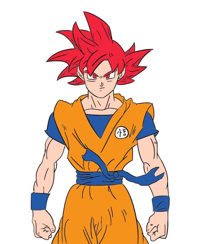 Dibujo de Goku Super Saiyan Dios | ⚡ Dragon Ball Super Oficial⚡ Amino