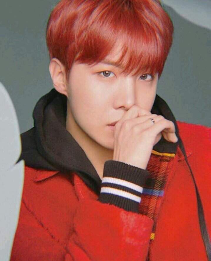 Hobi in red hair | J-Hope Amino