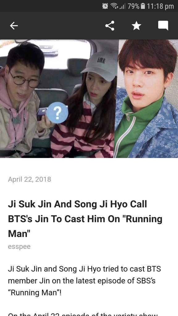 Bts Jin Being Cast On Running Man Army S Amino