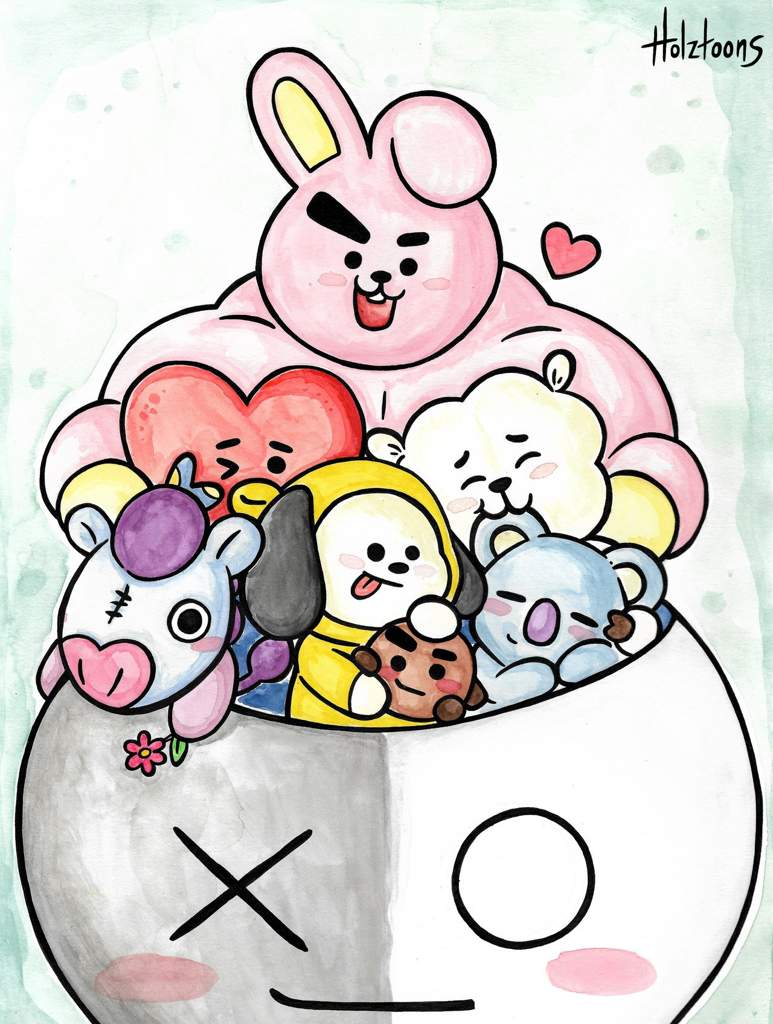 I ️ BT21 ⭐️doodle experiment⭐️ | ARMY's Amino