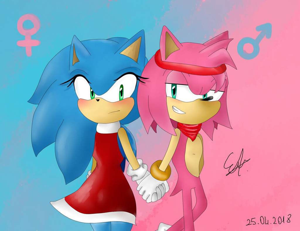 Genderbend Sonic and Amy | Sonic the Hedgehog! Amino