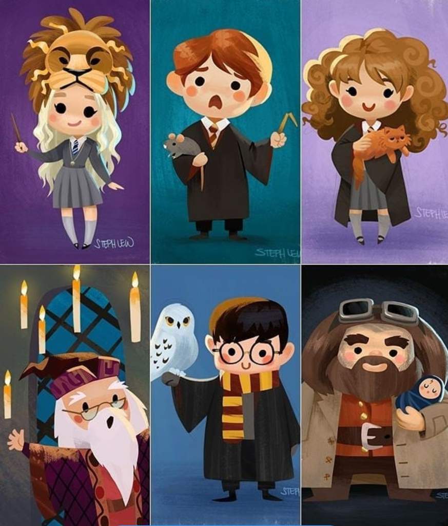 Cute Cartoon characters ❤ #harrypotter #hermionegranger #ronweasley  #lunalovegood #hagrid #like4like #f4f | Harry Potter Amino