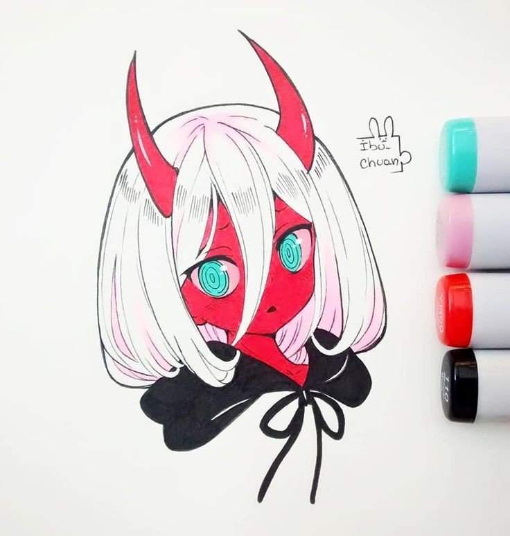 Zero Two Drawing Darling In The FranXX Official Amino