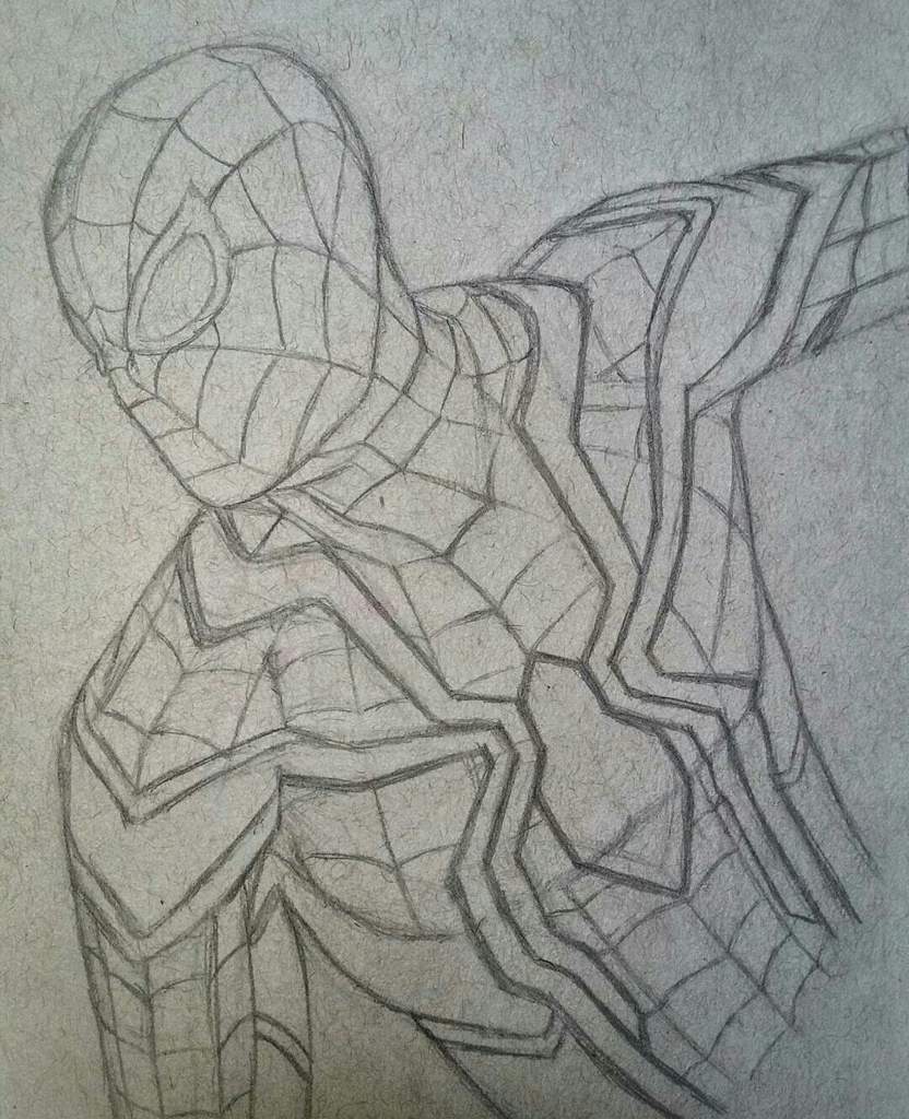 Iron Spider Sketch Spider - man Comics Amino