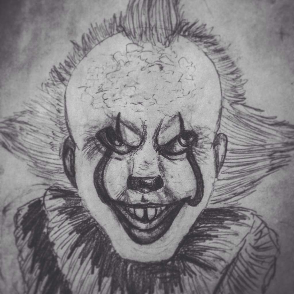 A pencil sketch of pennywise. | Official IT Amino Amino