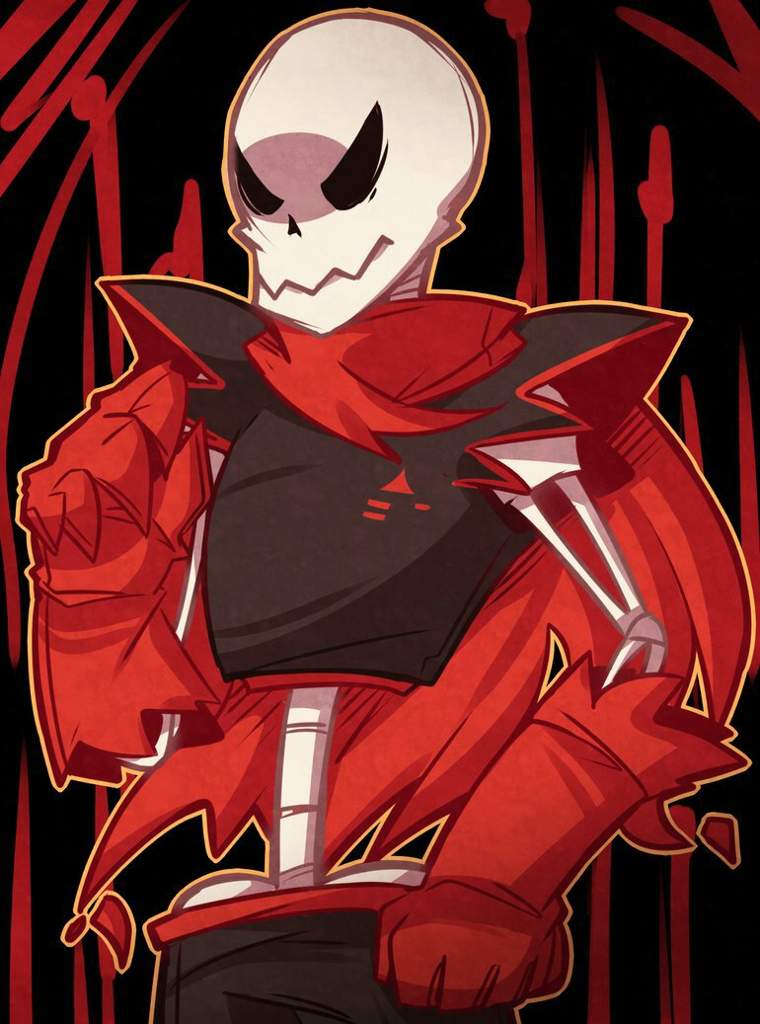 underfell papyrus in a suit