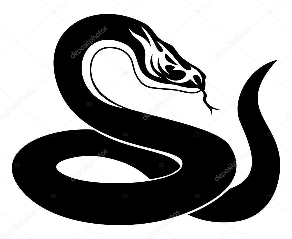 Силуэт змеи в форме буквы s