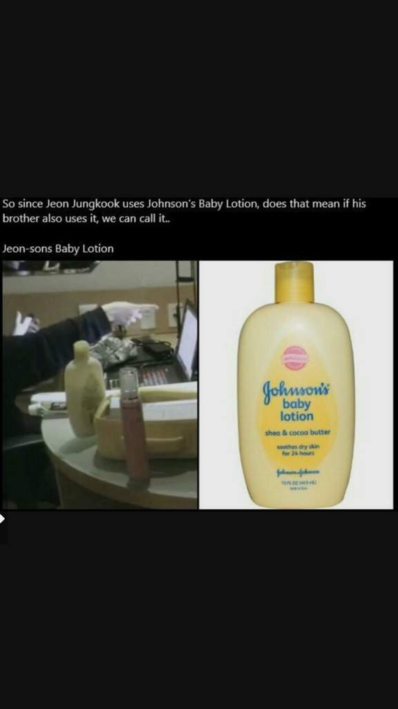 johnson baby lotion jungkook