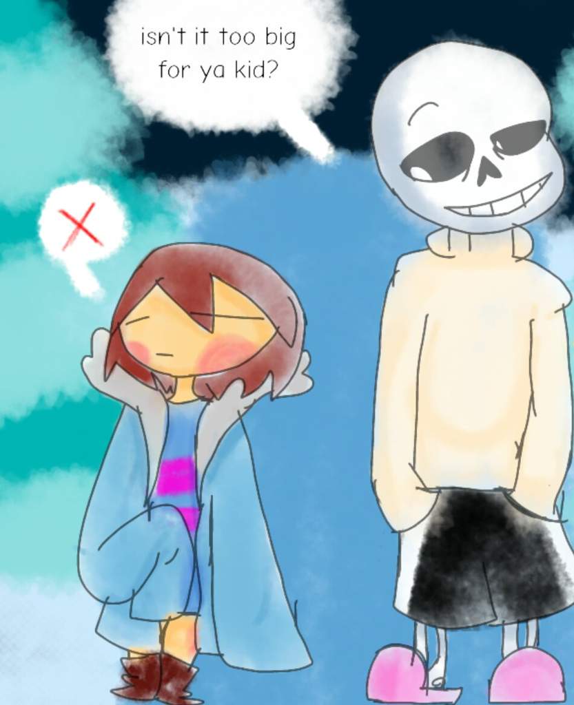 The jacket.... (sans x frisk) | Undertale AUs Amino