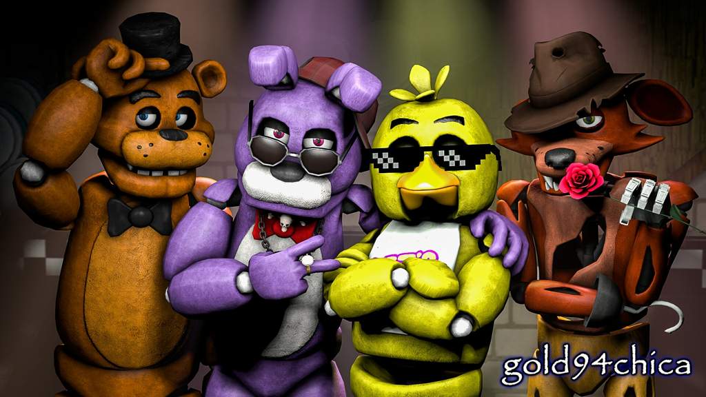 Freddy,chica, Bonnie,foxy Five Nights At Freddy