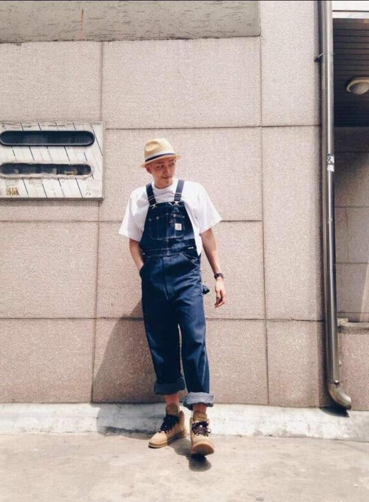BTS Fashion: Namjoon the man with the overalls.