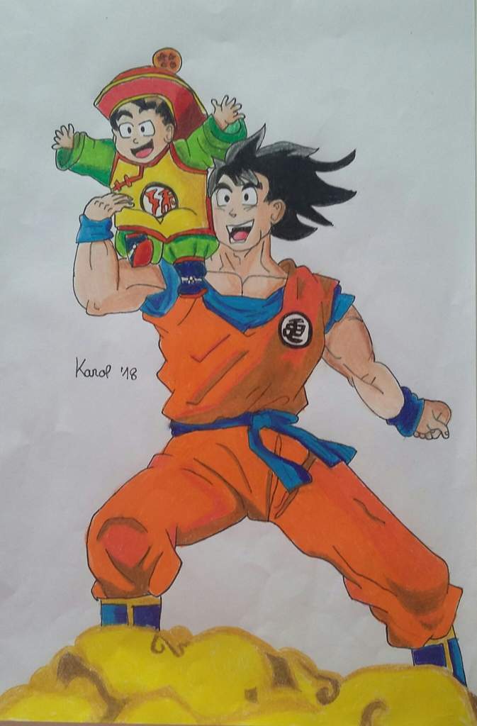 Goku y Gohan en la nube voladora☁ By Karol 2018 | DRAGON BALL ESPAÑOL Amino