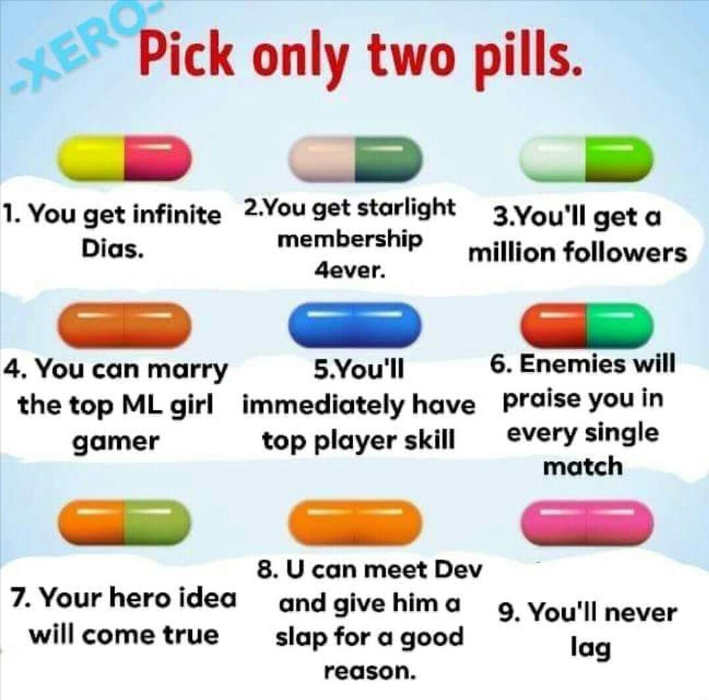 Choose 2 pills Mobile Legends Amino Amino