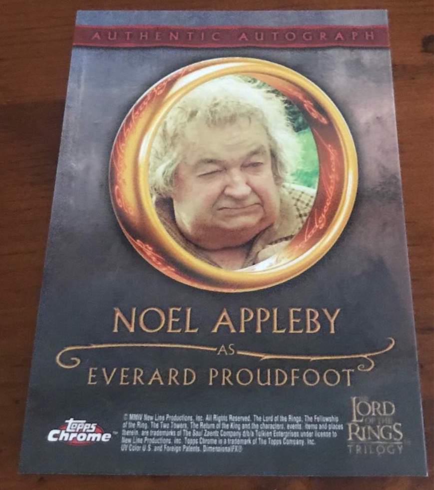 Autograph Collection #7 Noel Appleby  Lord Of The Rings Amino