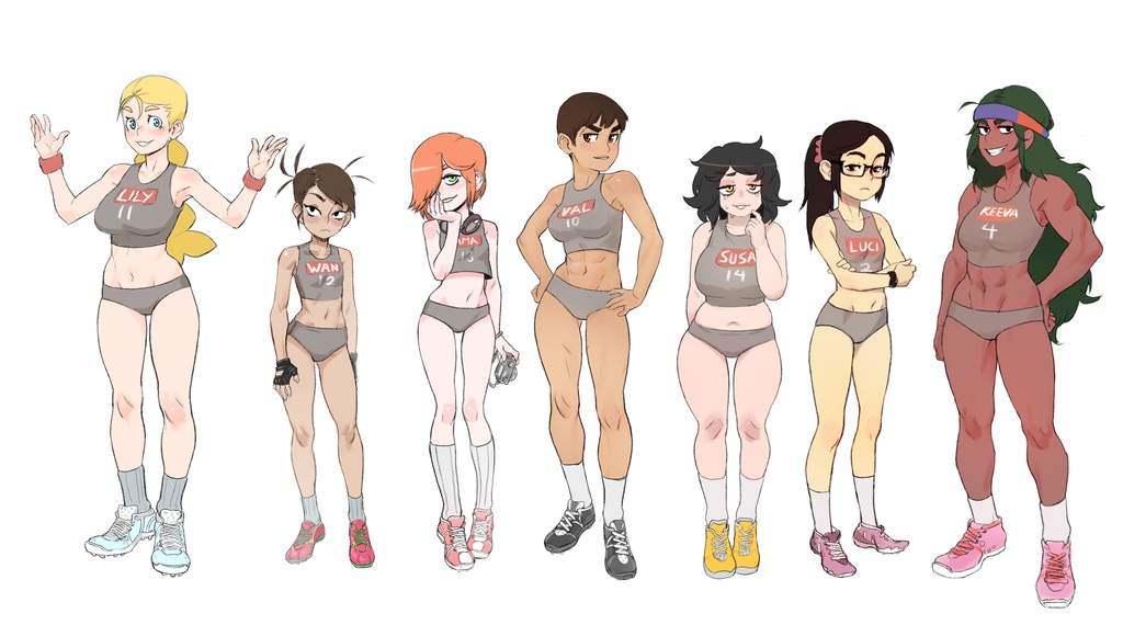 Various Female Bust & Body Type References. 