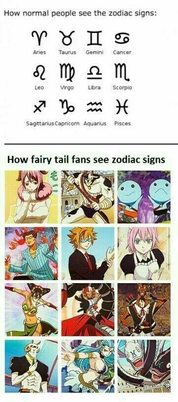 Zodiac Signs Fairy Tail Amino