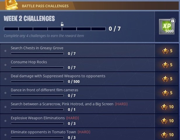 fortnite battle royale armory - week two challenges fortnite