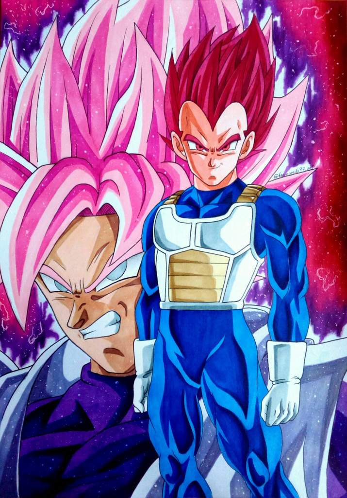 Dibujo De Vegeta Ssj God Vs Black Ssj Rose Dragon