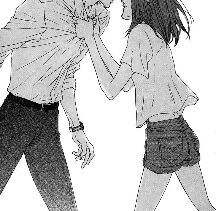 Anime couple black and white