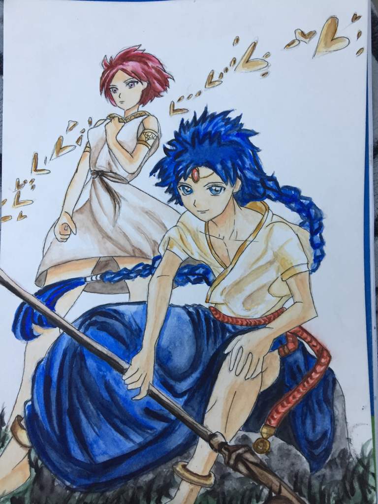 Magi Morgiana And Aladdin Fanart Watercolor Anime Amino