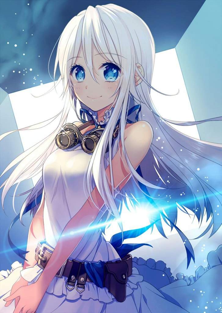 white hair with blue eyes anime girls  anime amino