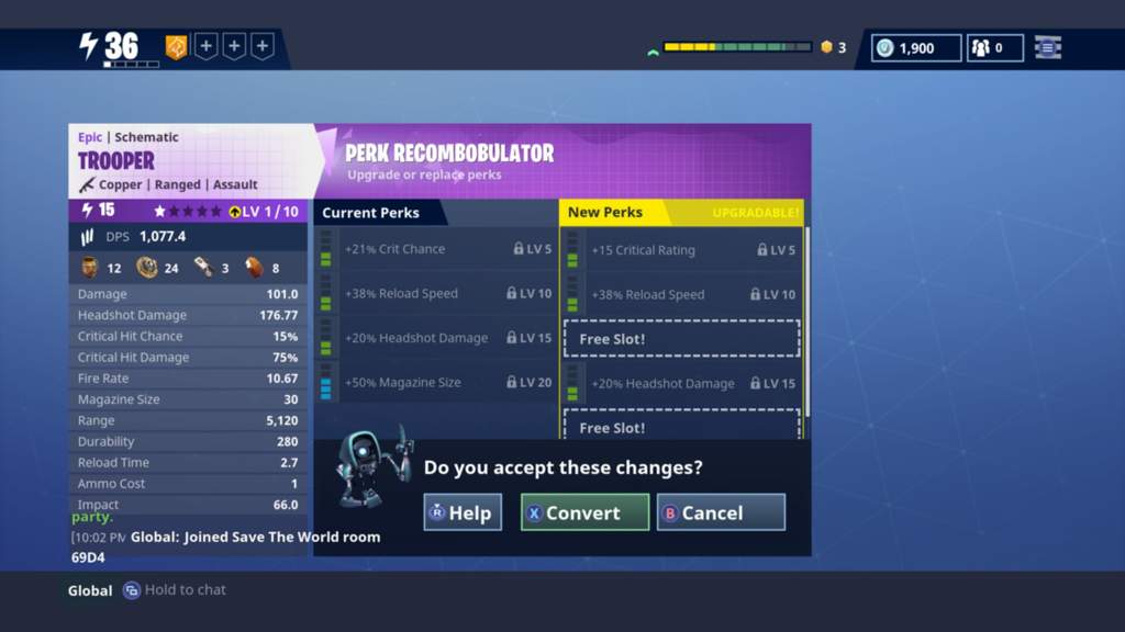 Fortnite Stw Schematic Perks Guide How The New Perk Recombobulator Works Stw Guide Fortnite Battle Royale Armory Amino