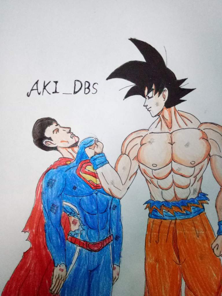 Goku vs superman and Goku beat superman down. I hope you enjoy my drawing.  | Dragon Ball Super Official™ Amino
