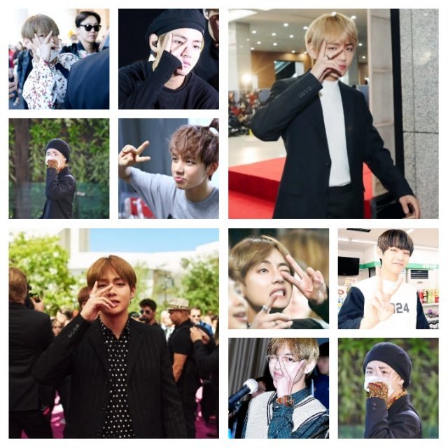 80 Photos Of BTS V’s Signature V Sign | Kim Taehyung Amino