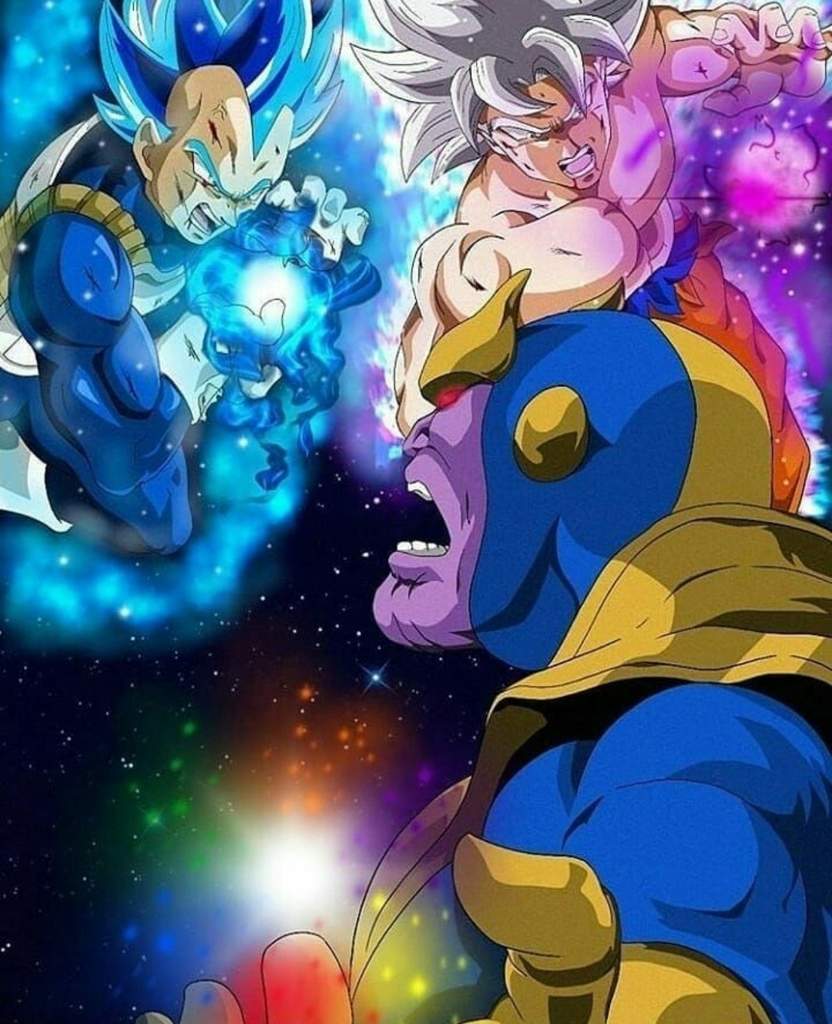 Goku Ultra instinto dominado, Vegeta Ssj blue evolución vs Thanos. | DRAGON  BALL ESPAÑOL Amino