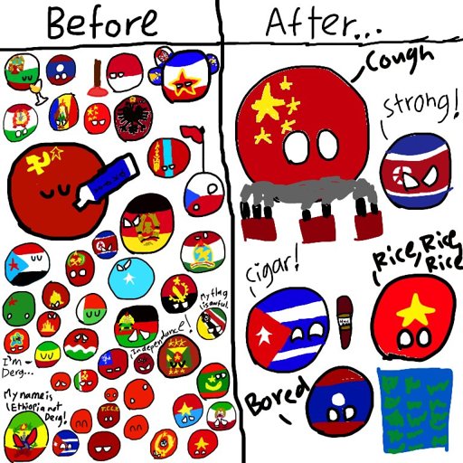 Communism before and after | PolandBall Art Amino