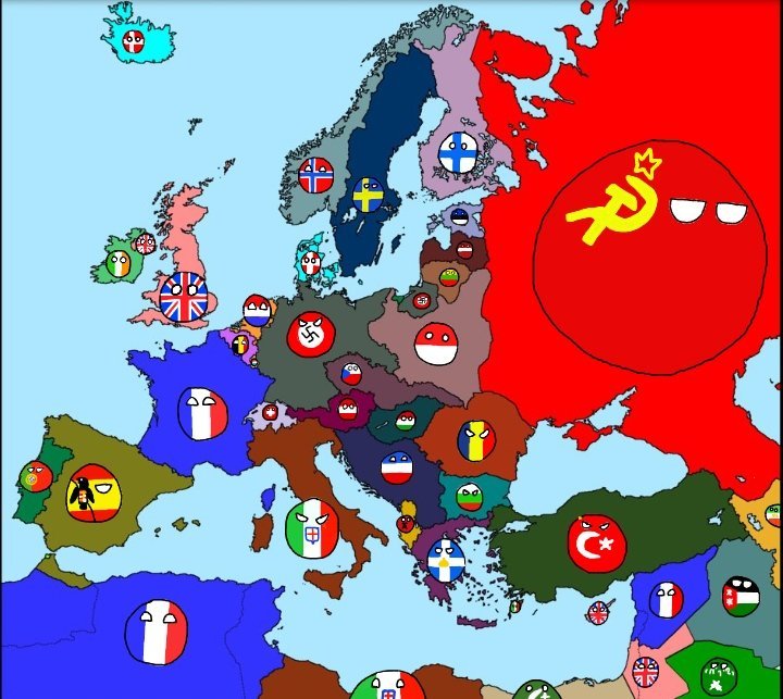 Map of Europe 1937 in countryballs | Polandball Amino