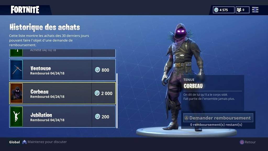 Remboursement boutique fortnite