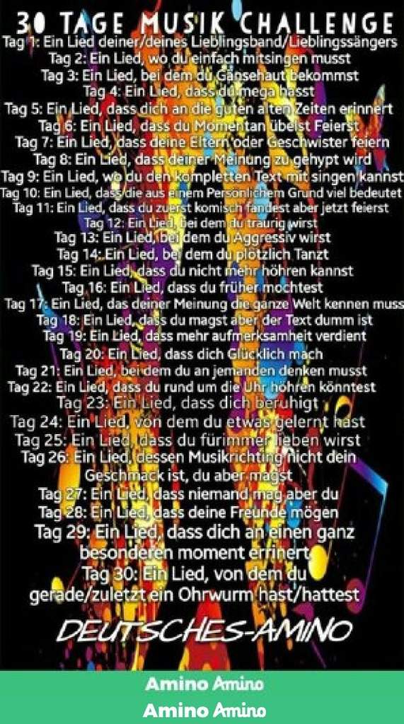 30 Tage Musik Challenge Deutsches Amino Amino