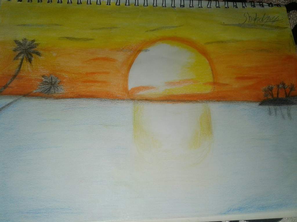 رسم منظر غروب الشمس على البحر معرض الصور
