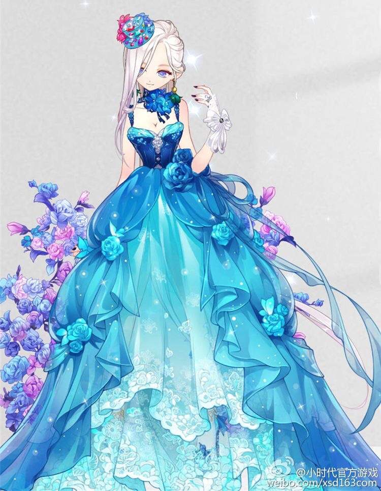 Anime girl in ball gown