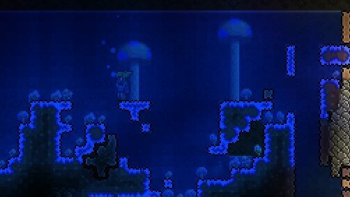 Террария грибной. Террария 1.4 грибной биом. Terraria грибной биом. Подземный грибной биом террария. Голубой биом террария.