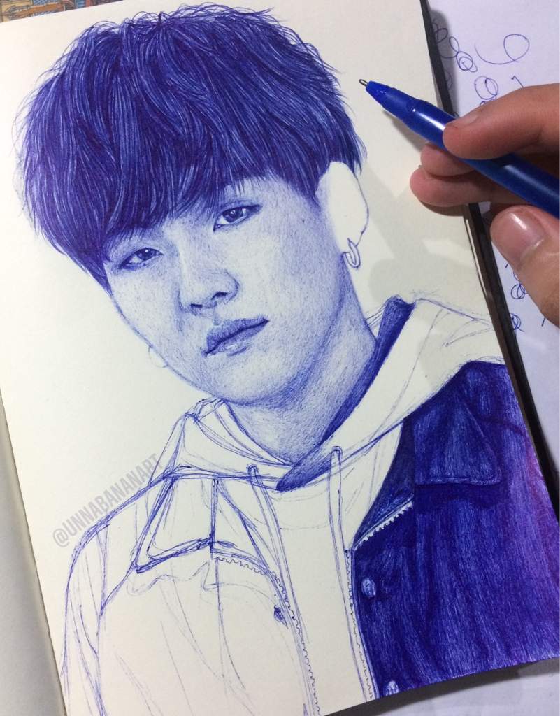 Suga ballpoint pen drawing 🏻🎹 | ARMY's Amino