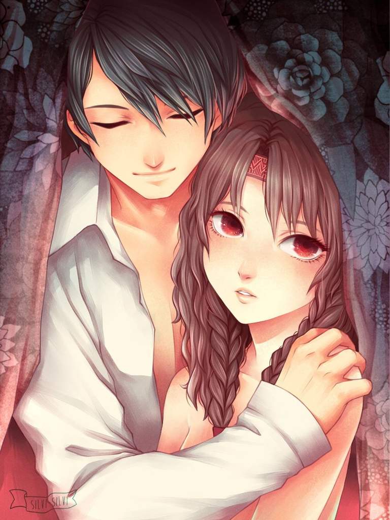 Anime couple in love
