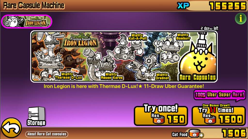 MIGHTy THERMAE DLUX! The battle cats Iron Legion guaranteed draw