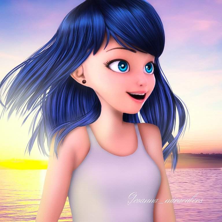 Marinette with hair down.