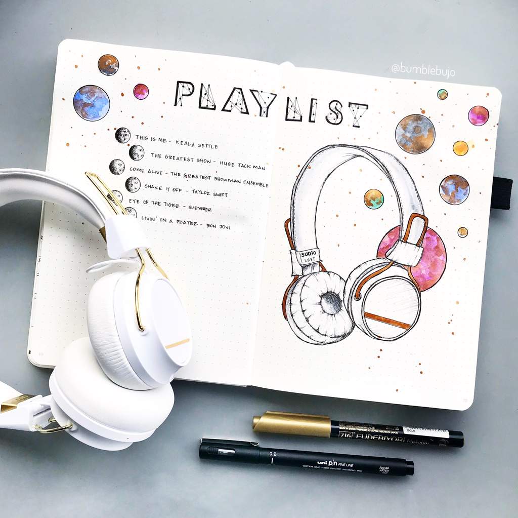 Playlist spread | Bullet Journal Amino